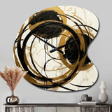 Black And Gold The Art Of Chaos II - Asymmetric Metal Wall Clock