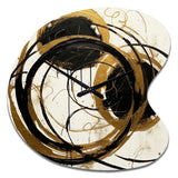 Black And Gold The Art Of Chaos II - Asymmetric Metal Wall Clock