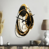Black And Gold The Art Of Chaos II - Asymmetric Metal Wall Clock