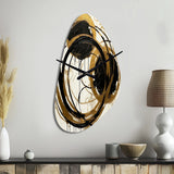 Black And Gold The Art Of Chaos II - Asymmetric Metal Wall Clock
