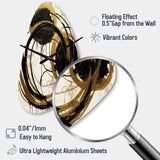 Black And Gold The Art Of Chaos II - Asymmetric Metal Wall Clock