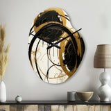 Black And Gold The Art Of Chaos II - Asymmetric Metal Wall Clock