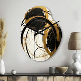 Black And Gold The Art Of Chaos II - Asymmetric Metal Wall Clock
