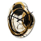 Black And Gold The Art Of Chaos II - Asymmetric Metal Wall Clock