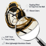 Black And Gold The Art Of Chaos II - Asymmetric Metal Wall Clock
