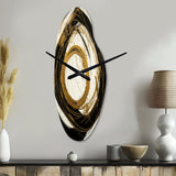 Black And Gold The Art Of Chaos III - Asymmetric Metal Wall Clock