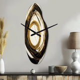 Black And Gold The Art Of Chaos III - Asymmetric Metal Wall Clock