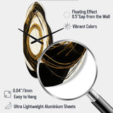 Black And Gold The Art Of Chaos III - Asymmetric Metal Wall Clock