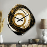Black And Gold The Art Of Chaos III - Asymmetric Metal Wall Clock