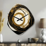 Black And Gold The Art Of Chaos III - Asymmetric Metal Wall Clock