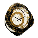 Black And Gold The Art Of Chaos III - Asymmetric Metal Wall Clock