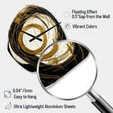 Black And Gold The Art Of Chaos III - Asymmetric Metal Wall Clock
