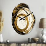 Black And Gold The Art Of Chaos III - Asymmetric Metal Wall Clock