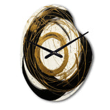 Black And Gold The Art Of Chaos III - Asymmetric Metal Wall Clock