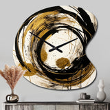 Black And Gold The Art Of Chaos IV - Asymmetric Metal Wall Clock
