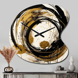 Black And Gold The Art Of Chaos IV - Asymmetric Metal Wall Clock