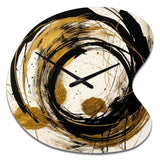 Black And Gold The Art Of Chaos IV - Asymmetric Metal Wall Clock