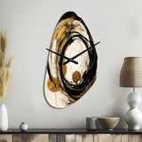 Black And Gold The Art Of Chaos IV - Asymmetric Metal Wall Clock