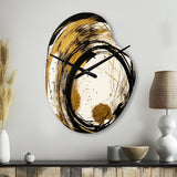 Black And Gold The Art Of Chaos IV - Asymmetric Metal Wall Clock