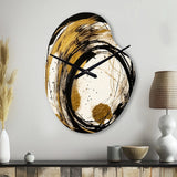 Black And Gold The Art Of Chaos IV - Asymmetric Metal Wall Clock