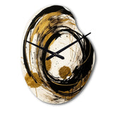 Black And Gold The Art Of Chaos IV - Asymmetric Metal Wall Clock
