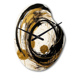 Black And Gold The Art Of Chaos IV - Asymmetric Metal Wall Clock