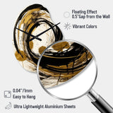 Black And Gold The Art Of Chaos IV - Asymmetric Metal Wall Clock