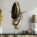 Black And Gold The Art Of Chaos V - Asymmetric Metal Wall Clock