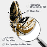 Black And Gold The Art Of Chaos V - Asymmetric Metal Wall Clock