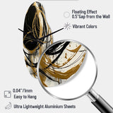 Black And Gold The Art Of Chaos V - Asymmetric Metal Wall Clock