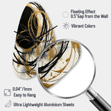 Black And Gold The Art Of Chaos V - Asymmetric Metal Wall Clock