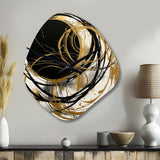 Black And Gold The Art Of Chaos V - Asymmetric Metal Wall Clock