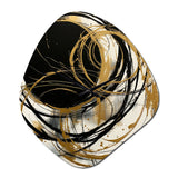 Black And Gold The Art Of Chaos V - Asymmetric Metal Wall Clock