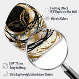 Black And Gold The Art Of Chaos V - Asymmetric Metal Wall Clock