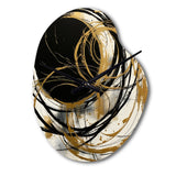Black And Gold The Art Of Chaos V - Asymmetric Metal Wall Clock