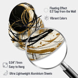 Black And Gold The Art Of Chaos V - Asymmetric Metal Wall Clock