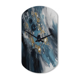 Blue And White Transcendent Brushstrokes III - Asymmetric Metal Wall Clock