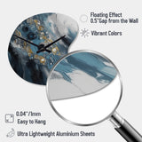 Blue And White Transcendent Brushstrokes III - Asymmetric Metal Wall Clock