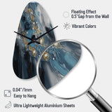 Blue And White Transcendent Brushstrokes III - Asymmetric Metal Wall Clock