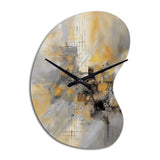 Yellow And Grey Beyond The Canvas I - Asymmetric Metal Wall Clock