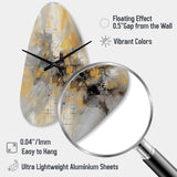 Yellow And Grey Beyond The Canvas I - Asymmetric Metal Wall Clock