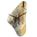 Yellow And Grey Beyond The Canvas II - Asymmetric Metal Wall Clock