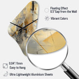 Yellow And Grey Beyond The Canvas II - Asymmetric Metal Wall Clock