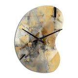 Yellow And Grey Beyond The Canvas II - Asymmetric Metal Wall Clock