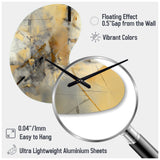 Yellow And Grey Beyond The Canvas II - Asymmetric Metal Wall Clock