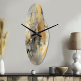 Yellow And Grey Beyond The Canvas II - Asymmetric Metal Wall Clock