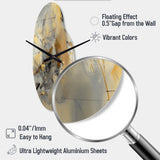 Yellow And Grey Beyond The Canvas II - Asymmetric Metal Wall Clock