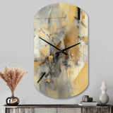 Yellow And Grey Beyond The Canvas II - Asymmetric Metal Wall Clock
