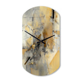 Yellow And Grey Beyond The Canvas II - Asymmetric Metal Wall Clock