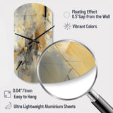 Yellow And Grey Beyond The Canvas II - Asymmetric Metal Wall Clock